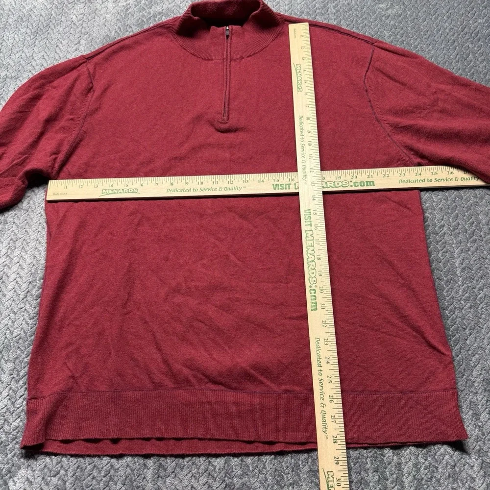 Territory Ahead Men’s Quarter Zip Sweater‎ XXL Cotton Cashmere Red Pullover Knit